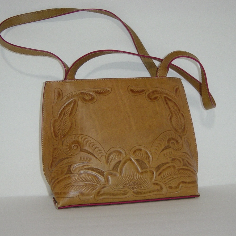 Leather Stamped Shoulder Bag